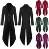 VPQILH Giacca Steampunk Uomo Vendita, Frac Uomo Gotico Cappotto Medievale Rinascimentale Giacca con Bottoni Risvolto Cappotti Costume Vittoriano Costumi da Gentiluomo per Carnevale, Halloween Costume