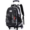 DROFOSREW Zaino Scuola Trolley Ragazzi Ragazze Zaini con Ruote Elementare Media Zaino Scuola Zainetti per studenti Cabina Viaggio Borsa (Camouflage Bianco Nero)