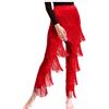 Freebily Pantaloni da Ballo Latino da Donna con Nappa Pantaloni da Danza Samba Rumba Salsa con Frange Pantalone Professionali da Danza da Sala da Ballo Moderna Jazz Dancewear Rosso M