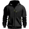 MEDUOLA Uomo con Cappuccio Zip Cardigan Giacca Sportiva Jogging Felpa con Cappuccio Ragazzi e Uomini Felpa con Zip Tasca Multifunzionale Cardigan con Cappuccio L,D14 Nero