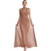 Alvivi Abito da Danza Lirica Donna Maxi Vestito Lungo da Danza Moderna Senza Manica Abito da Ballo Latino Collo Mock Pattinaggio Performance Dancewear