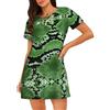 VCzsdff Camicia da notte a maniche corte da donna in pelle di serpente verde camicia da notte camicia da notte a maniche corte, Nero , XL