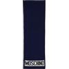 MOSCHINO Sciarpa in maglia bianco con ricamo logo bianco e nero Dimensioni: 30 x 180 cm