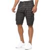 Indicode Uomini Blixt Cargo Shorts | Pantaloncini Cargo con 6 Tasche e Cintura in 100% Cotone Raven Check M