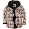 JACKETOWN Giacca Uomo in Pile Con Cappuccio Camicia in Flanella a Quadri Giacca Intermedia Calda E Imbottita Giacca Casual Con Tasche Ideale per Autunno E Inverno