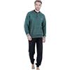 Bip Bip Pigiama per Uomo Maniche Lunghe e Pantaloni Lunghi Modello Serafino con Tre Bottoni in Caldo Cotone Peso Medio Pesante Art. 6365 (S, Lichene)