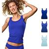 FOCENZA Canotta Donna in Microfibra con Pizzo | 3 Pezzi | Vari Colori
