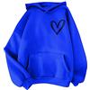 AMDOLE Pullover con cappuccio da donna UK 2024 Autunno Stampa Felpa con cappuccio Outdoor Tinta unita Moda Camicetta Baggy, Blu #1., XXL
