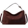 Fiorky Borsa a tracolla da donna in pelle scamosciata Borsa a tracolla con tracolla regolabile con tasca interna Borsa a tracolla Borsa con cerniera for viaggi di lavoro (caffè)