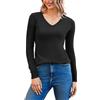 Zeagoo Maglione Lavorato A Maglia Maglione Leggero da Donna Tinta Unita Maglione Lavorato A Maglia Casual per Autunno E Inverno Nero XS