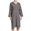 GENEMEN Camicia da notte da uomo, morbida, traspirante, lunghezza al ginocchio, camicia da notte a maniche lunghe