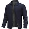 Allthemen Giacche Uomo Casual con Zip Bomber Jacket Leggere Estive Giubbotto a Vento Eleganti Lavoro Marina XL