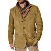 Vhersily Giacche Vintage in Pelle Scamosciata da Uomo, Blazer Doppio Strato con Collo, Lunghezza Media, Perfetta per Autunno e Inverno, Giaccone Invernale Trench Coat Outwear, per Lavoro, Arrampicata