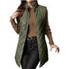 OVARA Gilet Trapuntato da Donna Longline Collo Alto Leggero con Zip Gilet Imbottito Termico Comodo Casual Tinta Unita Puffer Gilet da Donna Scaldacorpo Giacca Lunga Senza Maniche, 2-verde, XL