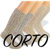 PASINI FASHION 2 Paia - Calze pesanti da uomo in lana - Collezione SCI CORTO - extra calde e dinamiche, in filato moulinè colorasto (Panna Grigio, 27-30)