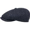Stetson Hatteras Classic Wool Berretto con Visiera - Coppola da Uomo - con Fodera in Cotone - Cappello Maschile con Motivo a Spina di Pesce - Autunno/Inverno Nero-Blu 60 cm