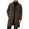 Generisch Cappotto di Lana da Uomo, Lungo, Elegante, Invernale, da Lavoro, per le Mezze Stagioni, Autunno, Trench, Z Marrone, L