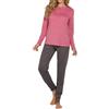 In One Clothing Pigiama da donna in 100% cotone, con abbottonatura corta e taglio funzionale, colore rosa Candy