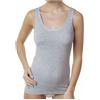 Saggio Jadea Set1 o 3 Pezzi Canottiera Art:4182 in Cotone Elasticizzato Spalla Larga Girocollo Modello Comodo Traspirante Donna Made in Italy Grigio S
