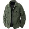ANUFER Uomo Informale Corduroy Giacca Camicia Manica Lunga con Bottone Cappotto da Camionista SN0704202 Verde Militare 3XL