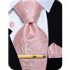 YourTies Cravatte di seta da uomo, motivo scozzese, motivo cachemire, con motivo floreale, gemelli quadrati e fermacravatta, set di fermacravatta per feste