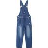 KIDSCOOL SPACE KIDSCOOL Bimbi Salopette Jeans Strappata Spallacci Regolabili Vita Elastica | Salopette in denim lavato con spallacci regolabili, strappi, tasche ampie e vita elastica interna per comfort flessibile