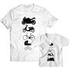 Colorfamily Coppia t-Shirt Magliette Padre Figlio Evoluzione Motociclista - Idea Regalo papà
