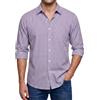 Enlision Camicia Uomo Maniche Lunghe a Quadri Rosso e Blu Camicie Casual da Uomo con Tasche Collo Botton-Down Regular Fit Taglie Forti XXL