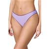 Goldenpoint Donna Costume da Bagno Lamè - Parte Bassa del Bikini - Slip Fianco Basso in Tessuto Doppiato Tinta Unita con Lurex Taglia XS Colore Lavanda