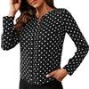 Vuncio Maglietta Donna Manica Lunga Top Eleganti Donna Particolari Vintage Comode Camicie Donna Invernali a Fiori Taglia Forte Sport Vacanza Casual Tunica Bluse T Shirt (Black, XXL)