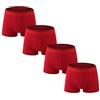 Nuofengkudu Uomo 4 Pack Boxer Intimo Mutande Shorts Elastico Morbido Cotone Pantaloncini Traspiranti