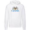 Settantallora - Felpa Cappuccio Uomo Bianco Maglia Tifoso Calcio Catania - Grafica Ispirata allo Stemma con Elefantini Taglia S