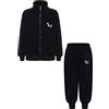 Oyolan Bambino Ragazzo Set Sportivo Tuta Giacca Felpa Con Zip e Pantaloni da Jogging Autunno Primavera, Nero , 11-12 Anni