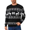 Leversic Maglione Natalizio Uomo Maglioni Ugly Sweater Invernale Pullover in Maglieria Felpa Natalizia Manica Lunga 24-Nero XL