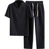 RUMAOZIA Biancheria in cotone per meditazione Zen, Tai Chi, uniforme da uomo, abbigliamento tradizionale cinese, Kung Fu, abbigliamento traspirante, top a maniche corte, set di arti marziali, Tang