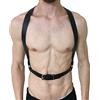 MEACOBRY Imbracatura per uomo Punk regolabile in ecopelle corpo pettorale cintura Clubwear con fibbie fantasia anelli per uomo, nero24, taglia unica