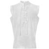 YAOBAOLE Camicia da uomo senza maniche medievale Viking Costume con lacci Renaissance Viktorian Steampunk Pirata Camicia Uomo