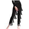 Freebily Pantaloni da Ballo Latino da Donna con Nappa Pantaloni da Danza Samba Rumba Salsa con Frange Pantalone Professionali da Danza da Sala da Ballo Moderna Jazz Dancewear Nero S