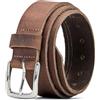 Ashford Ridge Cintura in vera pelle da 35 mm - Prodotta nel Inghilterra - Uomo - Donna - Unisex per jeans e pantaloni - Marrone d'epoca 140cm (senza nichel)