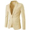Allthemen Blazer da Uomo Slim Fit con Un Bottone Giacca da Smoking Formale da Lavoro con Tasche Blazer a Collo V Beige M