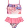 SHEKINI Costume da Bagno Balze da Bambina Regolabile Stampa Ruffled Bikini Top Chic Triangolo Fondo Bikini da Spiaggia Costumi Ragazze Due Pezzi per 6-14 Anni(10-12 Anni,Rosso)