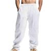 RYTEJFES Pantaloni di Lino Uomo Pantalone Lino Uomo Cotone Estivi Eleganti Bianchi da Lavoro Leggeri Estivo Casual Blu Militari Moda Estate 2026 Cargo Sportivi 5XL Taglie Forti Leggero Nero Elasticizzati