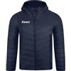 Nucleo Sport Giubbotto Start Giacca Sportiva Zeus Imbottita con Cappuccio, Nero, Blu, Design a Chevron, Cerniera Intera (IT, Testo, S, Regular, Regular, Blu)