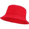 ZRWASKA® Cappello da pescatore unisex per bambini, reversibile, in cotone, per campeggio, escursionismo, viaggi, baseball, calcio, spiaggia, cappello da sole, tinta unita, dimensioni 54 cm, Rosso