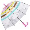 ThreeH Ombrello arcobaleno per bambini Cupola trasparente automatica ad arco Ombrello a bolle con 8 nervature per ragazzi e ragazze,Rosa