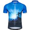 Weimostar, abbigliamento sportivo di alta qualità, da bicicletta, maglia da ciclismo, a manica corta, da uomo per MTB, in jersey estivo, traspirante, colore nero, Uomo, Blu, M