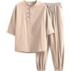 pvucpot Abbigliamento da Uomo in Puro Cotone Tai Chi Uniforme Uomo Kung Fu Abbigliamento a Maniche Lunghe Cinese Tradizionale Vestiti Tradizionali, Ampia Vestito di Sizetang