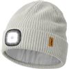 ATNKE LED Cappello con Luce, USB Ricaricabile 4 LED Luce Cappello Corsa Torcia Mani Libere Lampada Invernale Testa Calda Berretto Lavorato Maglia con Pile Foderato Regali per Uomo e Donna/Light Gray