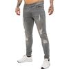 989Zé ENZO Jeans Strappato Uomo Pantaloni Stretch Slim Fit Denim Elastico Casual EZ383 Grigio 38W / 30L