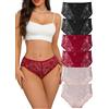 Hialegion Mutandine in Morbida Poliammide e Pizzo - Slip Donna Sexy Vita Alta, Intimo Quotidiano Senza Linee Visibili Taglie Comode XL